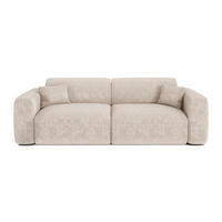 SCHLAFSOFA GERADE Geprägter Samt Creme 240cm - Creme, Textil (240/73/97cm) - Sia Home