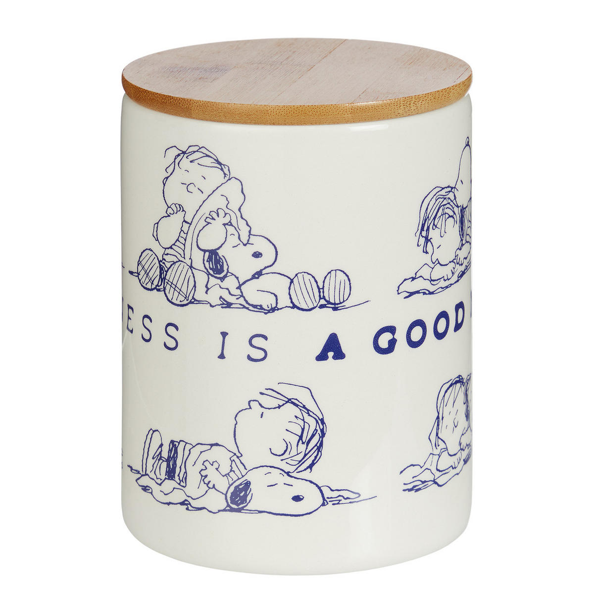 AUFBEWAHRUNGSDOSE Peanuts - Weiß, Keramik/Holz (10/14/10cm) - Butlers