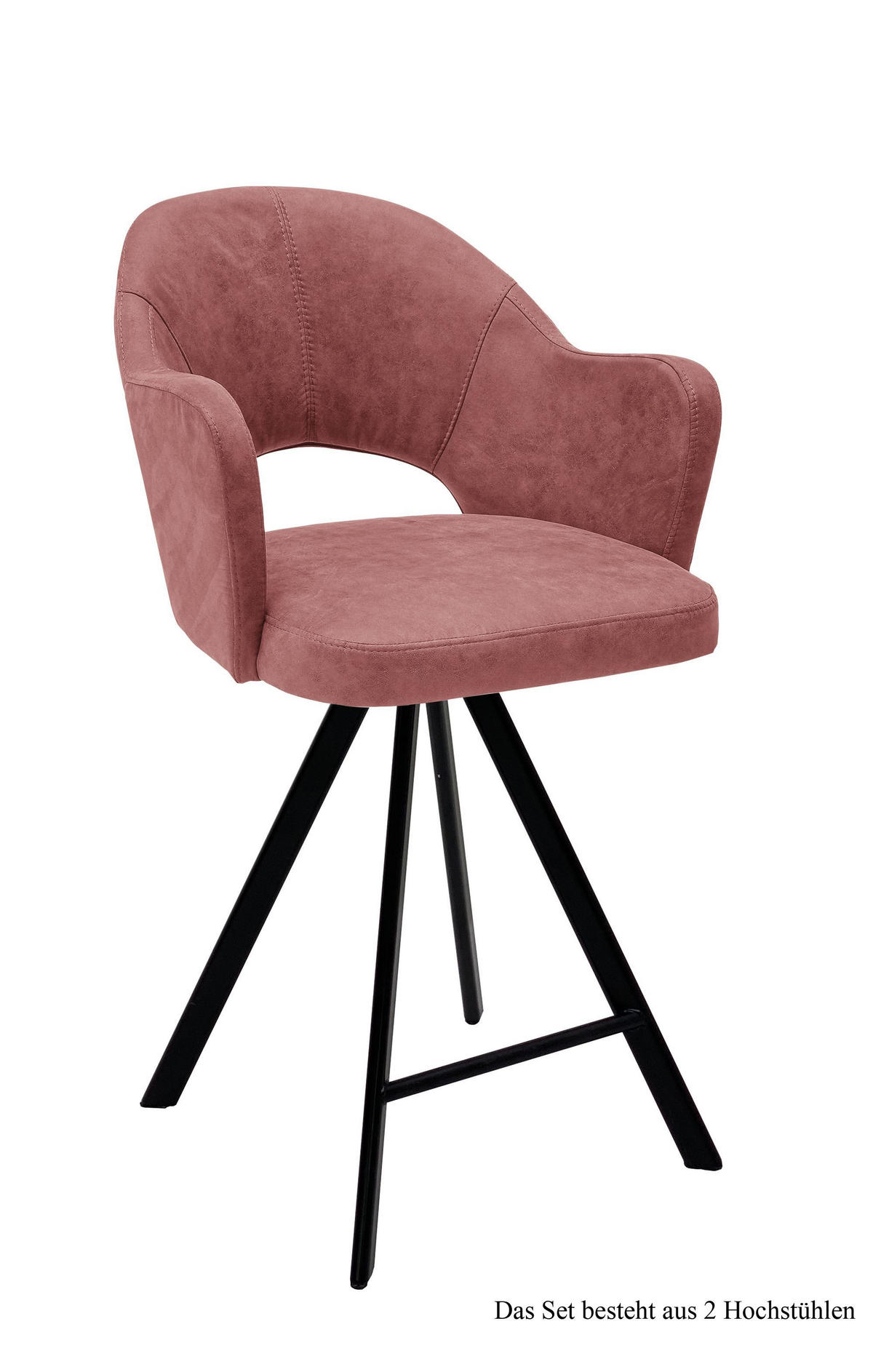 THEKENSTUHL (2er-Set) Delinda 59x104x61 Schwarz/Rosewood - Dunkelrosa/Schwarz, Kunststoff (61/104/59cm) - 58aufmkessel