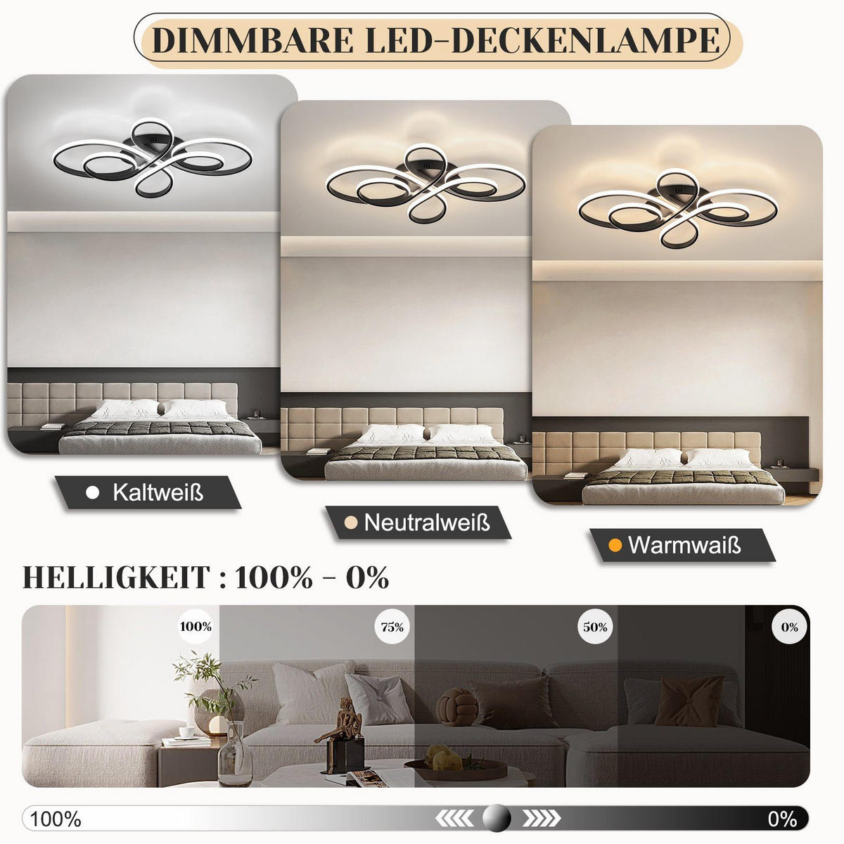 LED-DECKENLEUCHTE Alaric 100/58/9 cm - Schwarz, Metall (100/58/9cm) - Nettlife