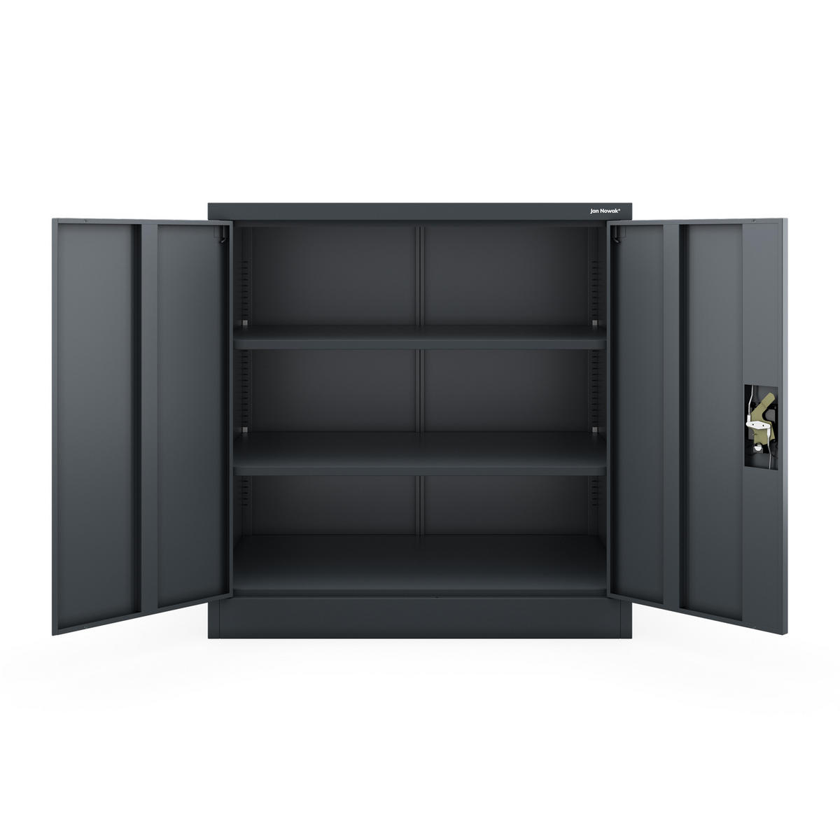 METALLSCHRANK mit Schloss für Büro und Werkstatt BEATA D600 - Anthrazit, Metall (93/90/60cm) - Jan Nowak
