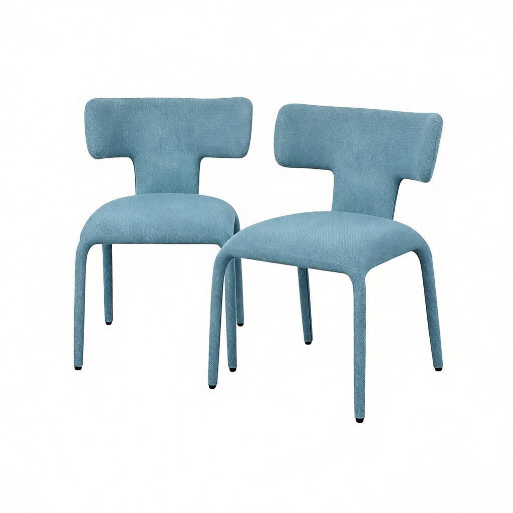 STUHL-SET DE-36171 2 Stück mit Leinenbezug Blau - Blau, Metall (53/78/53cm) - ComfortXL