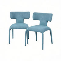 STUHL-SET DE-36171 2 Stück mit Leinenbezug Blau - Blau, Metall (53/78/53cm) - ComfortXL