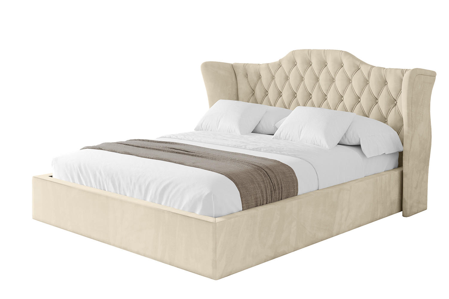 POLSTERBETT mit Bettkasten und Lattenrost, Bett mit Matratze H3/H4 - ZORAN 180x200 Beige - Ecru, Holzwerkstoff/Textil (180/200cm) - ALTDECOR