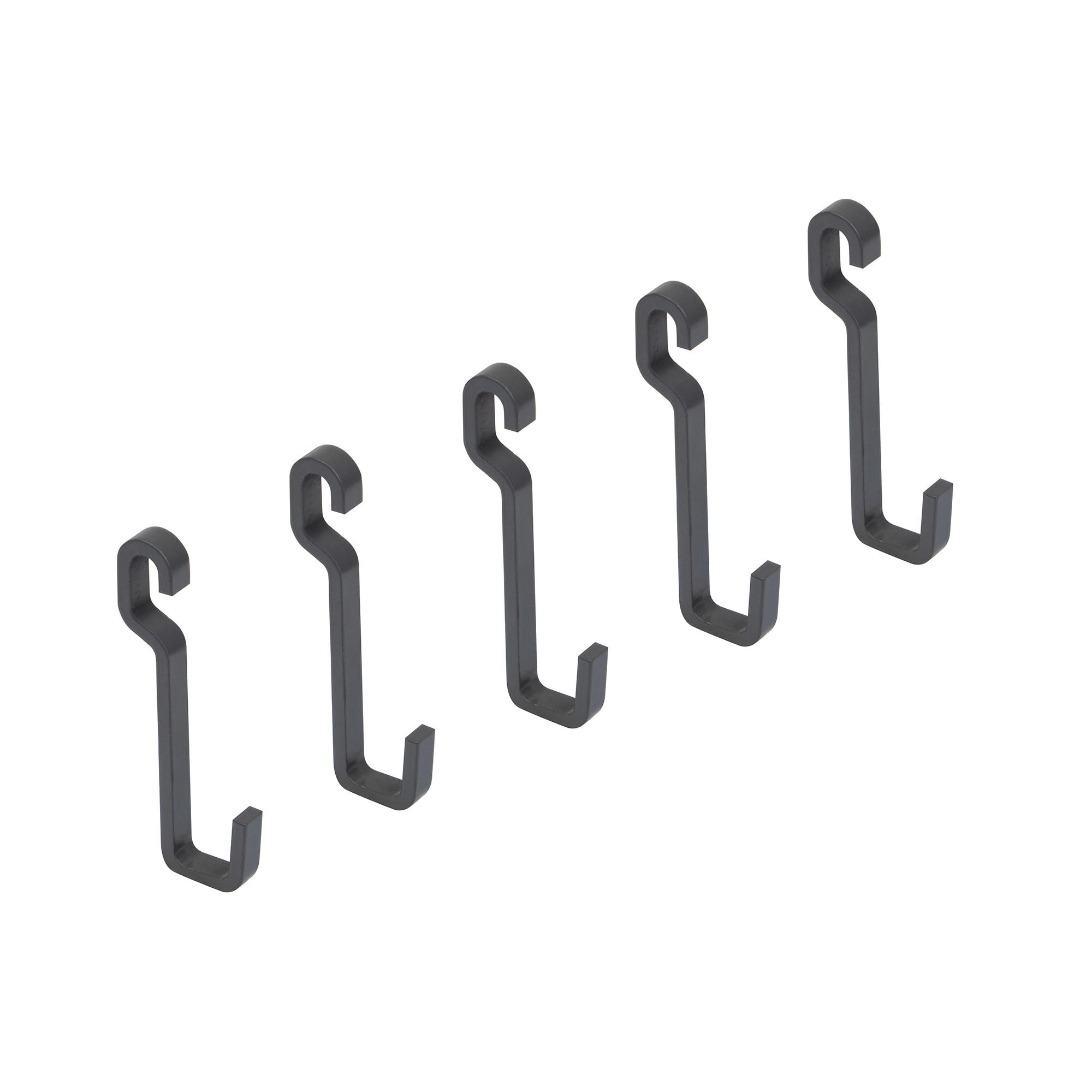 WANDHAKEN Titane zum Aufhängen von Küchenzubehör, Stahl, Anthrazitgrau 5er-set - Anthrazit, Metall (11/2/18cm) - EMUCA