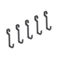 WANDHAKEN Titane zum Aufhängen von Küchenzubehör, Stahl, Anthrazitgrau 5er-set - Anthrazit, Metall (0.6/7/2.7cm) - EMUCA