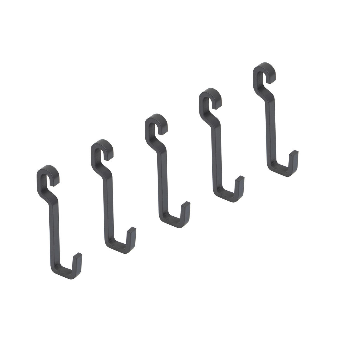 WANDHAKEN Titane zum Aufhängen von Küchenzubehör, Stahl, Anthrazitgrau 5er-set - Anthrazit, Metall (0.6/7/2.7cm) - EMUCA