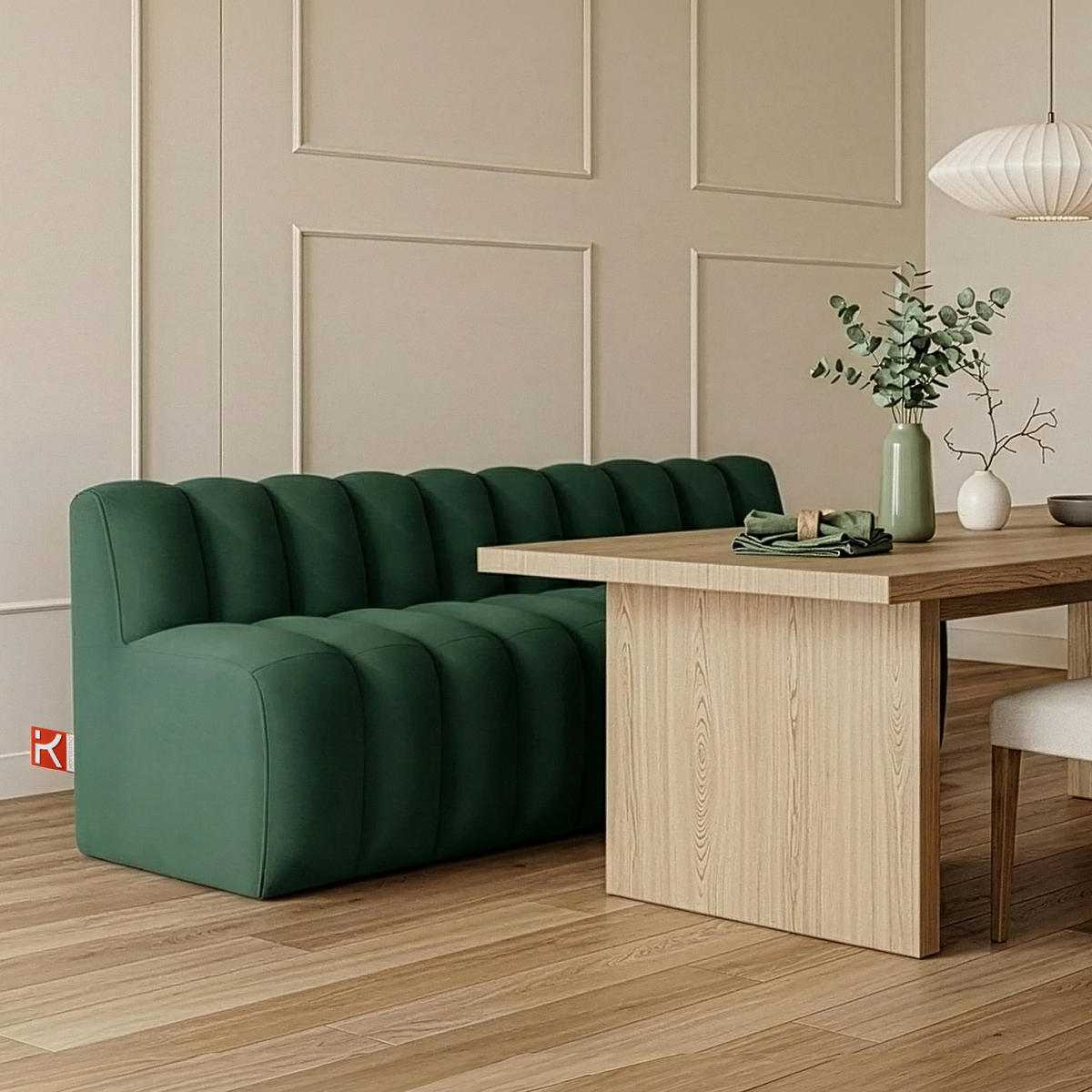 ESSZIMMERBANK CORDA, Dunkelgrün - Dunkelgrün, Holz/Holzwerkstoff (203/78/71cm) - KONSIMO®