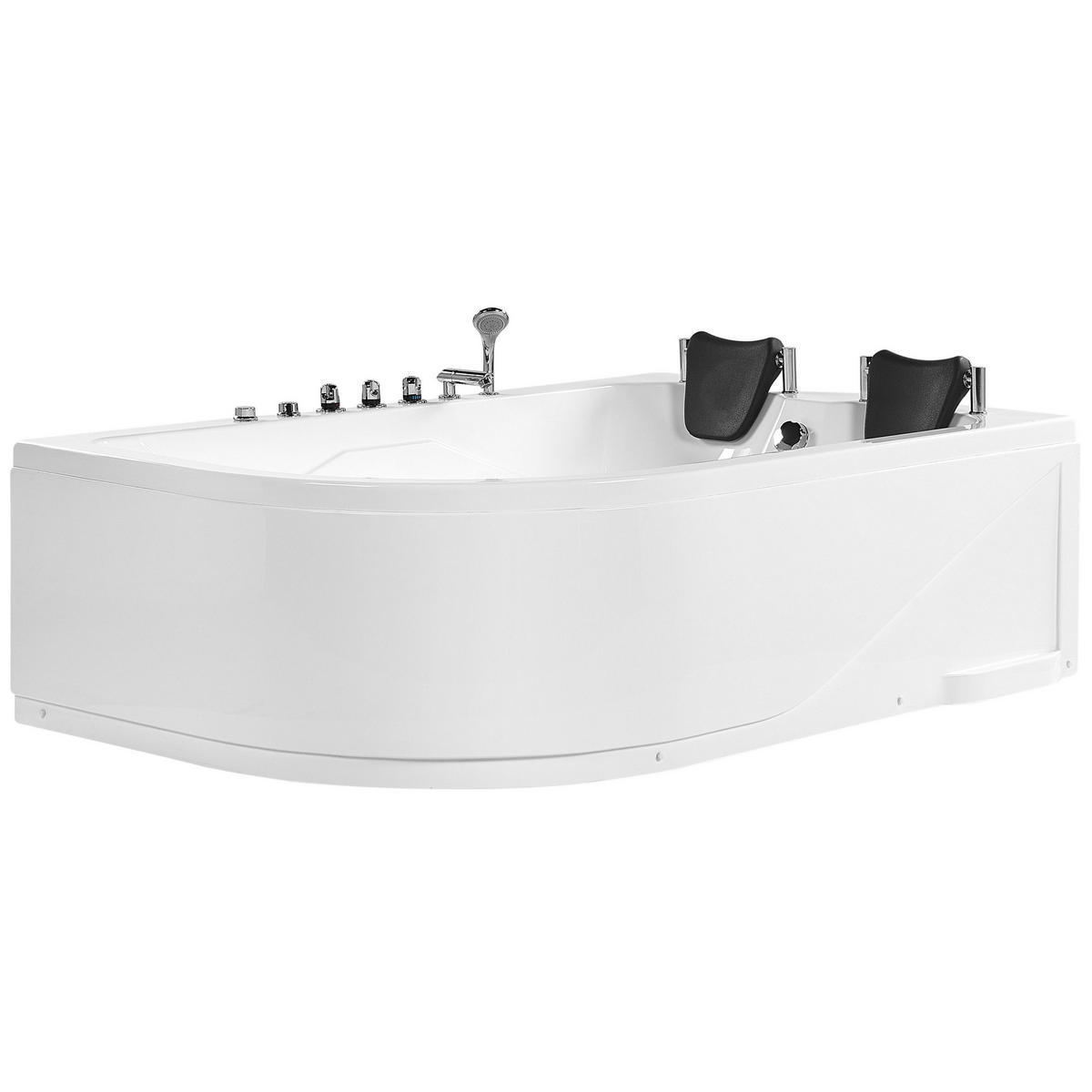 WHIRLPOOL-BADEWANNE mit LED 120x180x70 cm weiß Calama - Weiß, Kunststoff (120/70/180cm) - Beliani