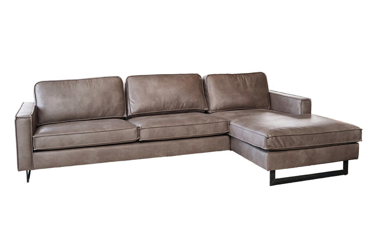 ECKSOFA VILNIUS Anthrazit Kunstleder - Anthrazit/Schwarz, Leder/Textil (286/170cm) - KAWOLA