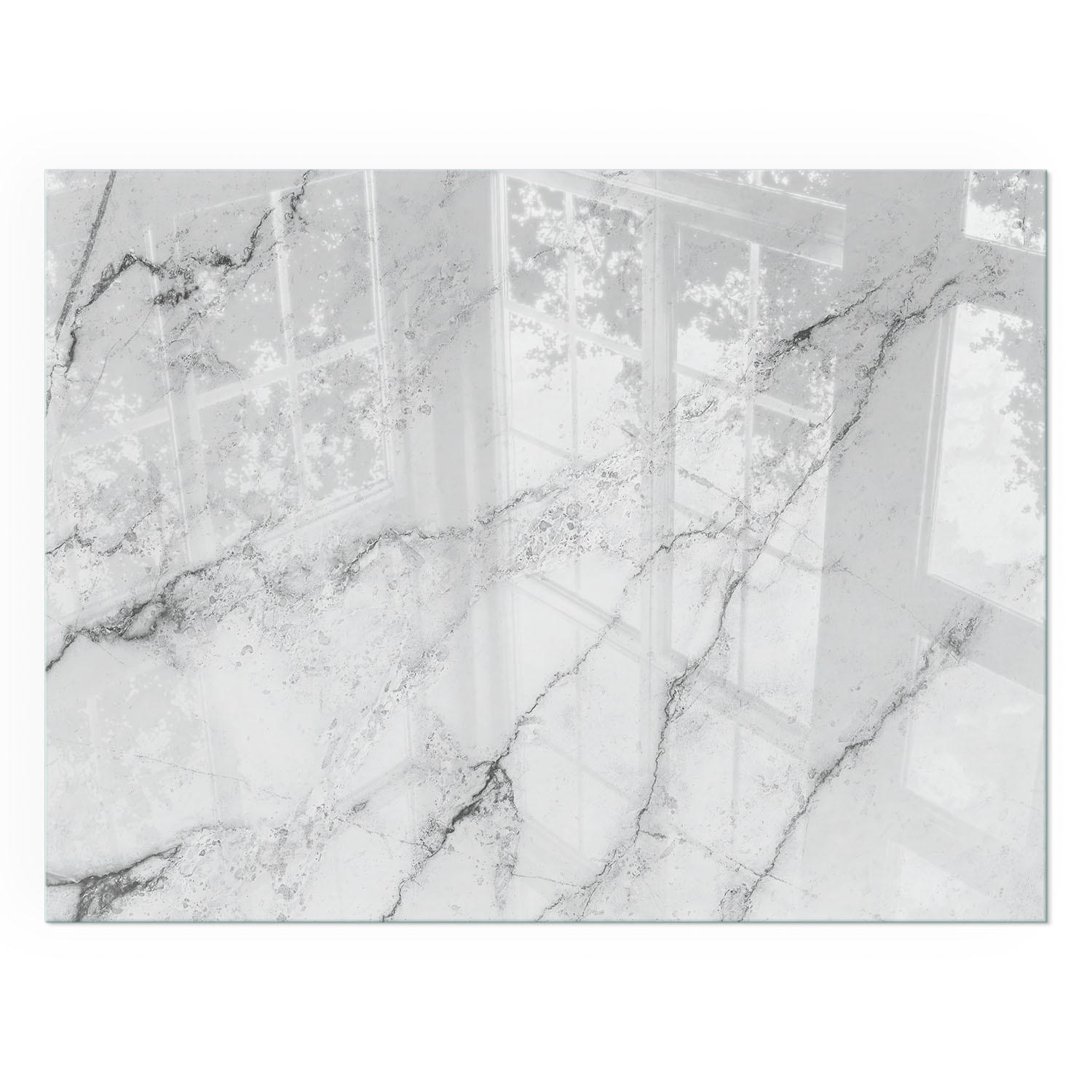 GLASPLATTE für Kamin 80x60 cm - Weiß, Glas (80/60/0.4cm) - TULUP