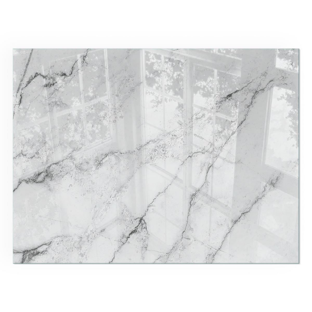 GLASPLATTE für Kamin 80x60 cm - Weiß, Glas (80/60/0.4cm) - TULUP