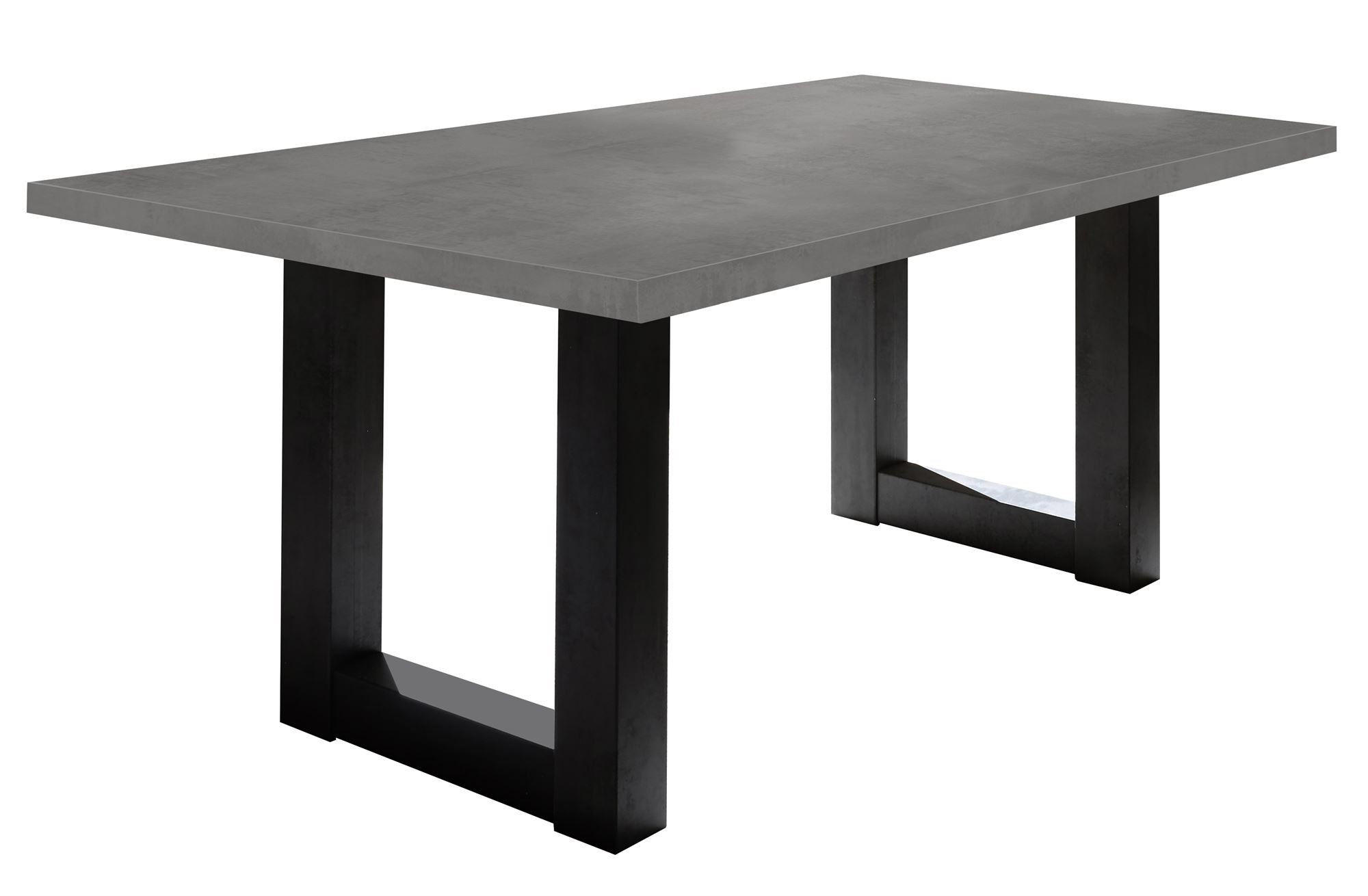 ESSZIMMERTISCH Eila 8 140 x 90 x 75 Esstisch Schwarzstahl/Graphit - Grau, Holz (140/90/75cm) - 58aufmkessel