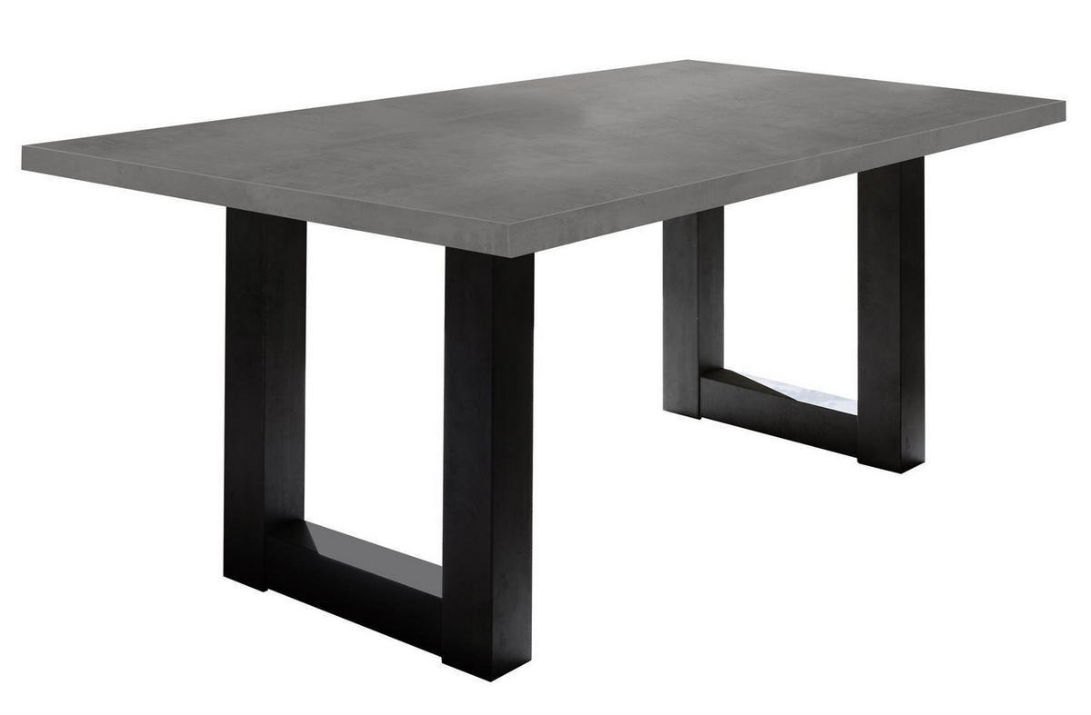 ESSZIMMERTISCH Eila 8 160 x 90 x 75 Esstisch Schwarzstahl/Graphit - Grau, Holz (160/90/75cm) - 58aufmkessel