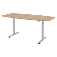KONFERENZTISCH elektrisch XDSM22 103/220/74 cm in Eichefarben/Silberfarben - Eichefarben/Silberfarben, Holzwerkstoff (103/220/74cm) - bümö