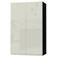 HÄNGESCHRANK Florence W4/60 Schwarz / RAL 1013 perlweiß HG 60 / 32,5 / 96cm - Weiß Hochglanz/Schwarz, Holz/Holzwerkstoff (60/96/32.5cm) - Feldmann-Wohnen