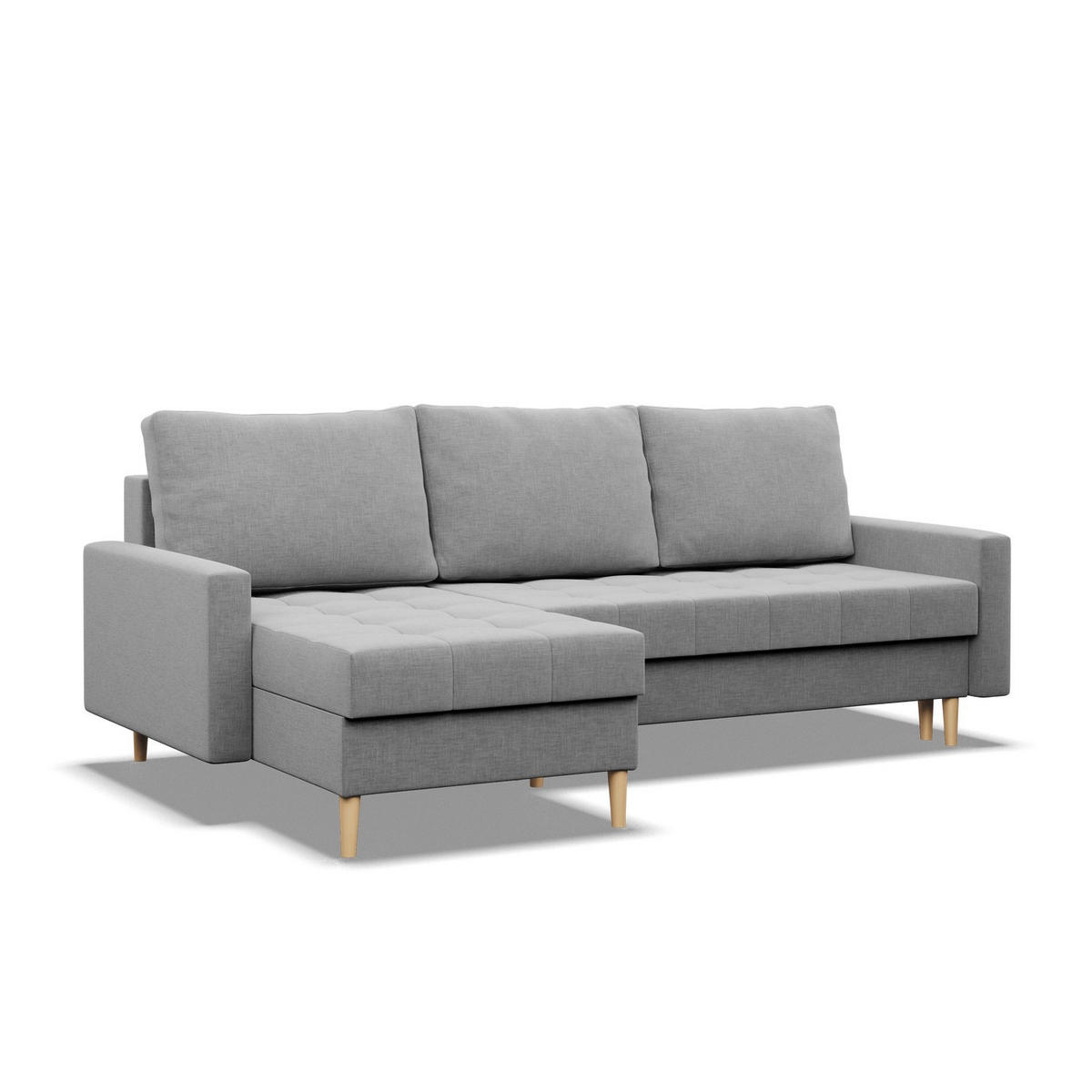 Ecksofa mit Schlaffunktion Elma Grau - Skandinavischer Stil
