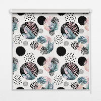 VNÚTORNÁ roleta - okenná roleta - roleta - 80x140 cm - Kruhy a listy - biela, plast (80/140/0.5cm) - TULUP