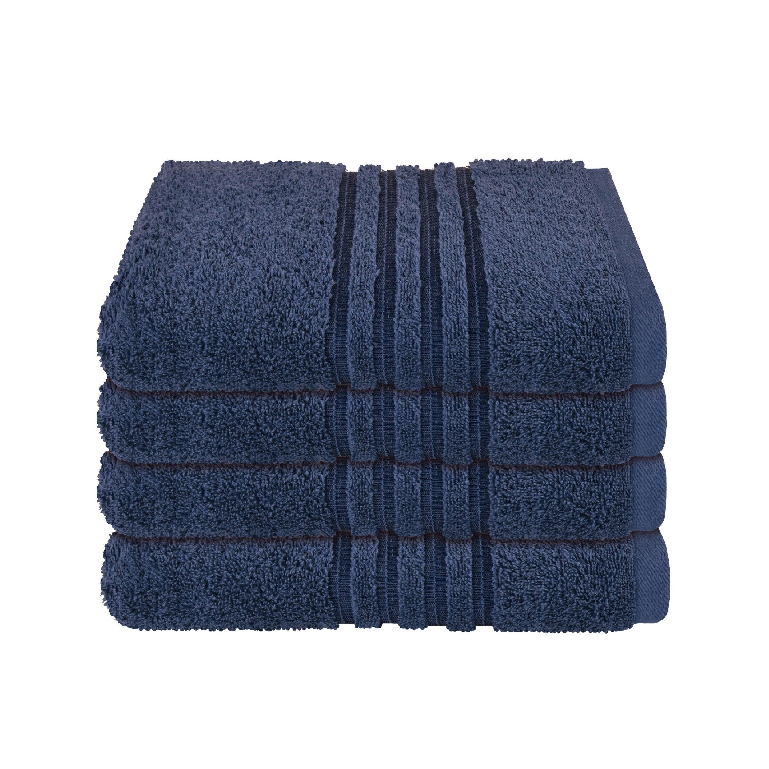 HANDTUCHSET Milano - 4-teilig - 50x100 cm - Dunkelblau - Dunkelblau, Textil (50/100cm) - SCHIESSER