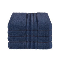 HANDTUCHSET Milano - 4-teilig - 50x100 cm - Dunkelblau - Dunkelblau, Textil (50/100cm) - SCHIESSER