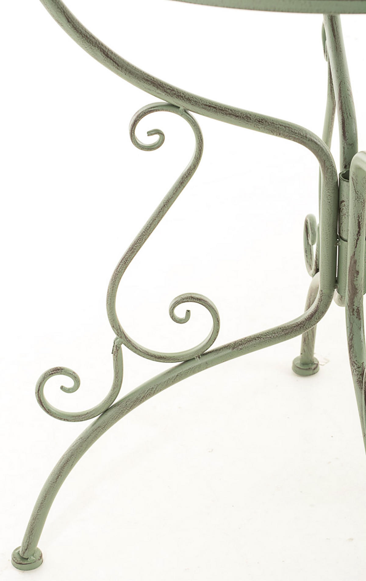 GARTENBEISTELLTISCH rund Ø70 cm Metall antik-grün - Grün, Metall (70/70/74cm) - CLP