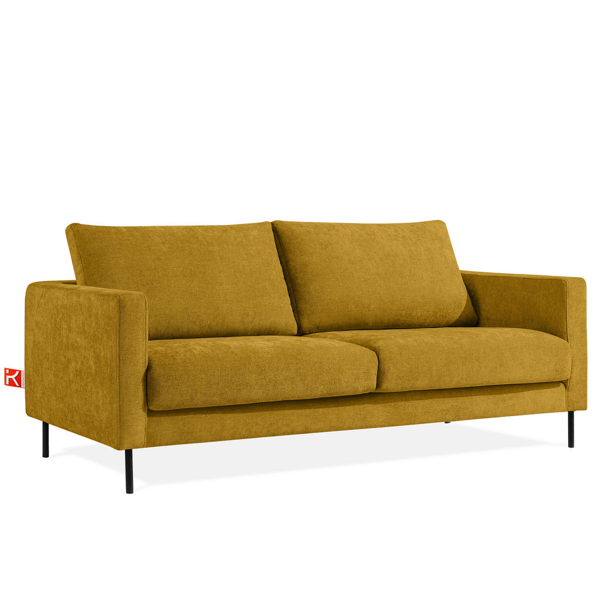 SOFA LUMO, 3-Sitzer, Gelb - Gelb/Schwarz, Holz/Holzwerkstoff (198/90/95cm) - KONSIMO®