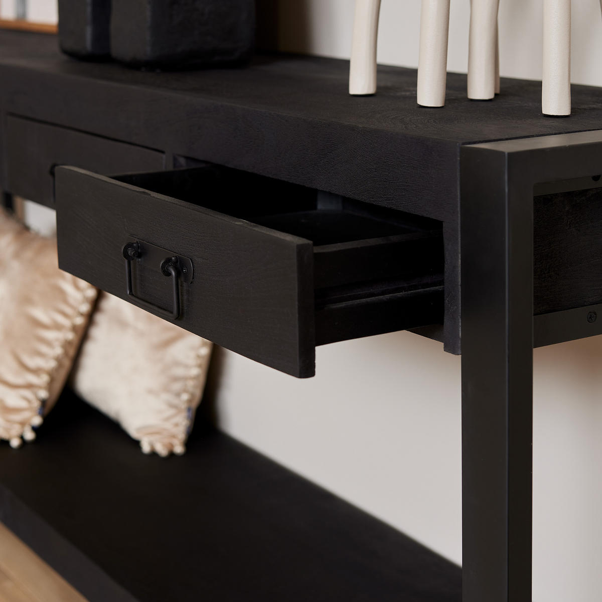 BEISTELLTISCH Boaz Schwarz 35/180/76 cm - Schwarz, Holz (35/180/76cm) - Starfurn