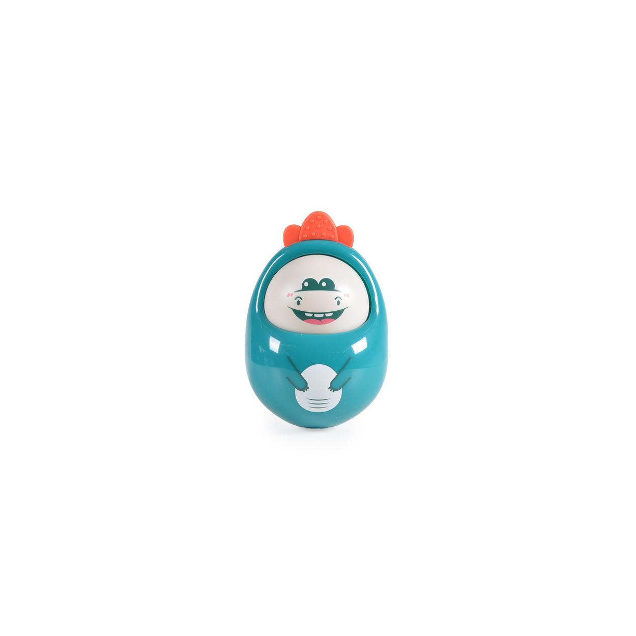 BABYSPIELZEUG Roly Poly blau 9,6 x 9,6 x 14,5 cm, balancierendes Ei, Beißring, ab Geburt, Motorik - Blau, Kunststoff (9/14/9cm) - Moni