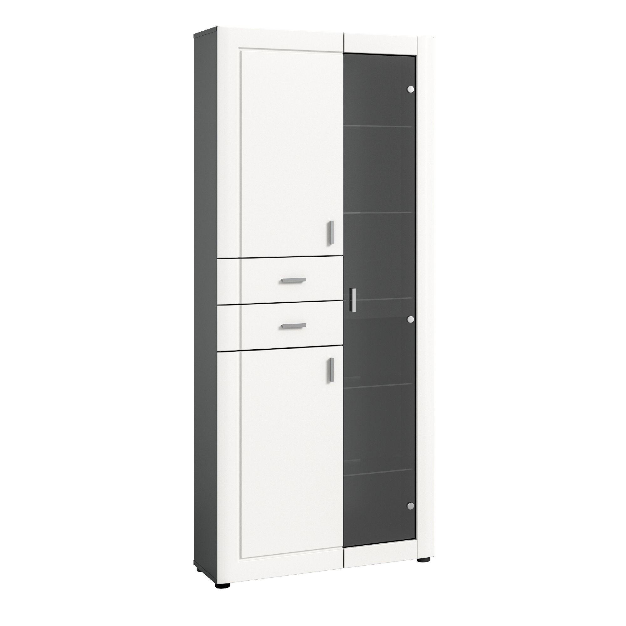 VITRINE Lago 34/80/194 cm - Weiß, Holzwerkstoff (80/194/34cm) - Xonox