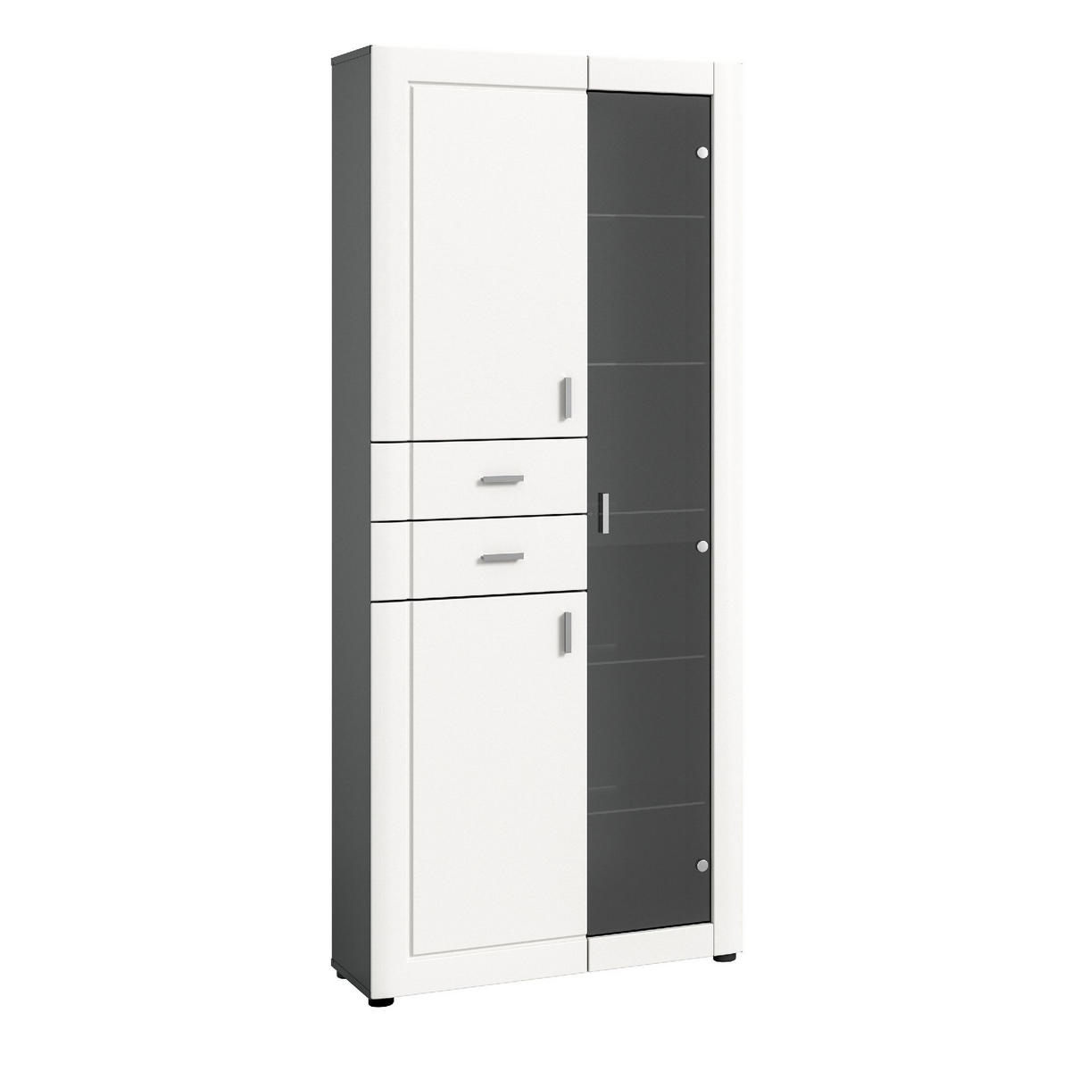 VITRINE Lago 34/80/194 cm - Weiß, Holzwerkstoff (80/194/34cm) - Xonox