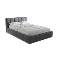 POLSTERBETT mit Bettkasten und Lattenrost 160x228 Grau - Dunkelgrau/Schwarz, Kunststoff/Textil (140/200cm) - Makamii