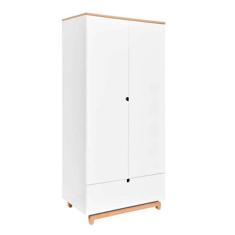 ORMAR 2 vrata Bijelo i drvo - bijela, drvni materijal (90/109/50cm) - Petits-meubles