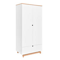 ORMAR 2 vrata Bijelo i drvo - bijela, drvni materijal (90/109/50cm) - Petits-meubles