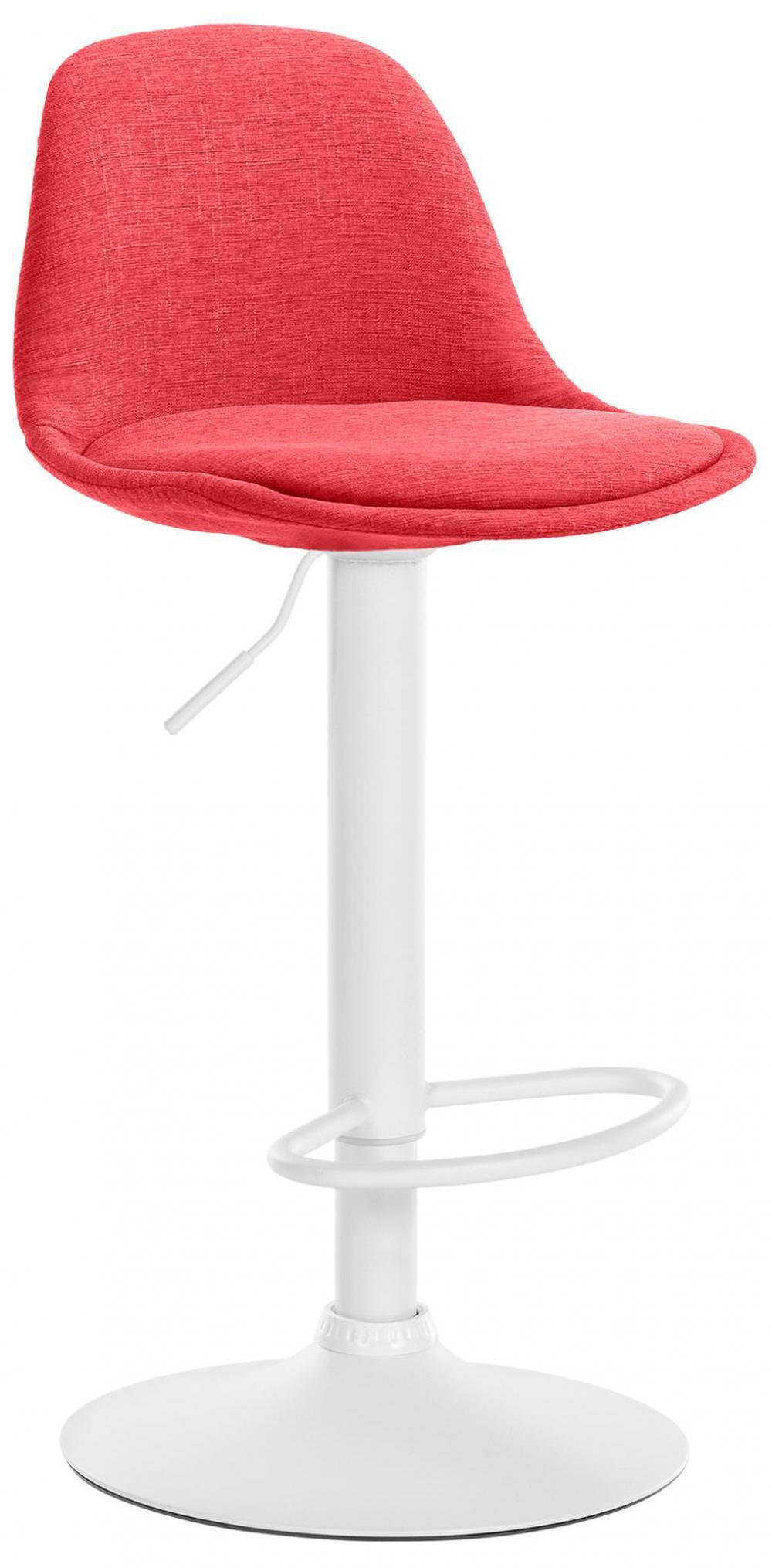 BARHOCKER Stoff rot - Rot/Weiß, Textil/Metall (39/82/43cm) - CLP