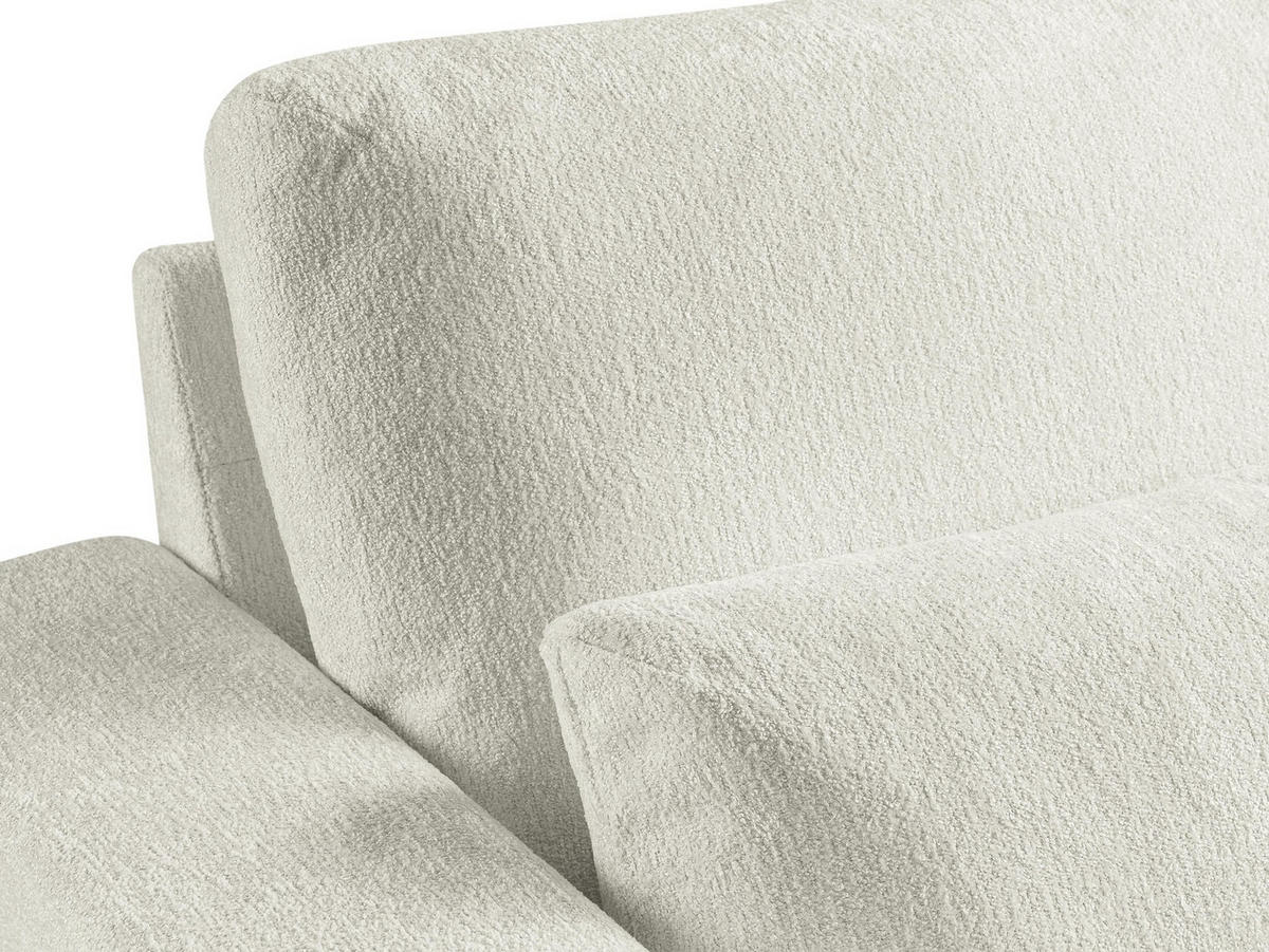 POUF Chenille Stoff Beige - Hellbraun/Schwarz, Holzwerkstoff/Textil (111/88/60cm) - Makamii