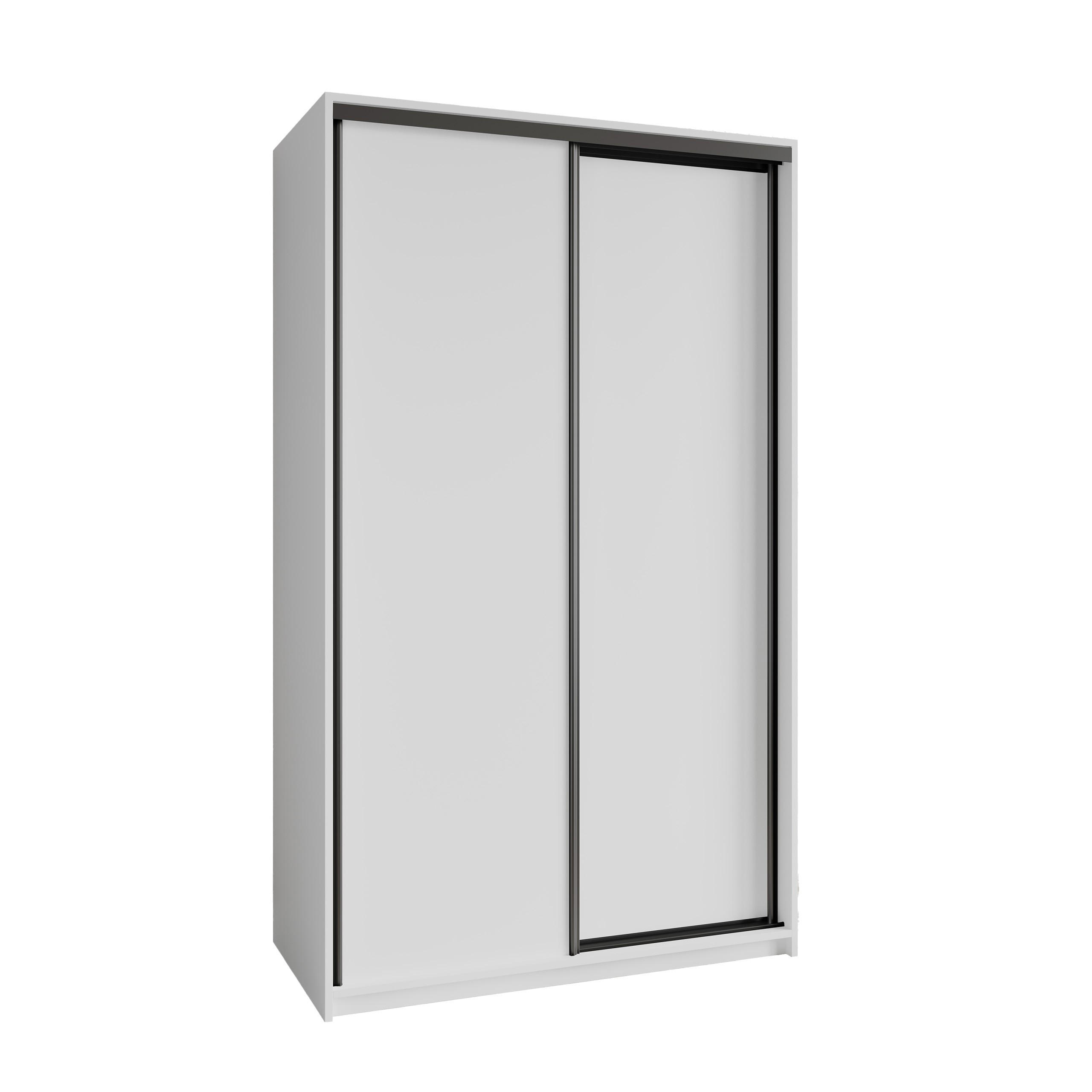 SCHWEBETÜRENSCHRANK NISSE 120/205/60 cm 2-türig Weiß - Weiß, Holzwerkstoff (120/205/60cm) - MASSENO