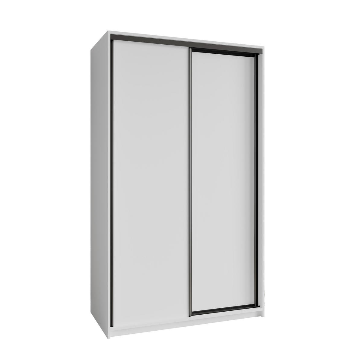 SCHWEBETÜRENSCHRANK NISSE 120/205/60 cm 2-türig Weiß - Weiß, Holzwerkstoff (120/205/60cm) - MASSENO