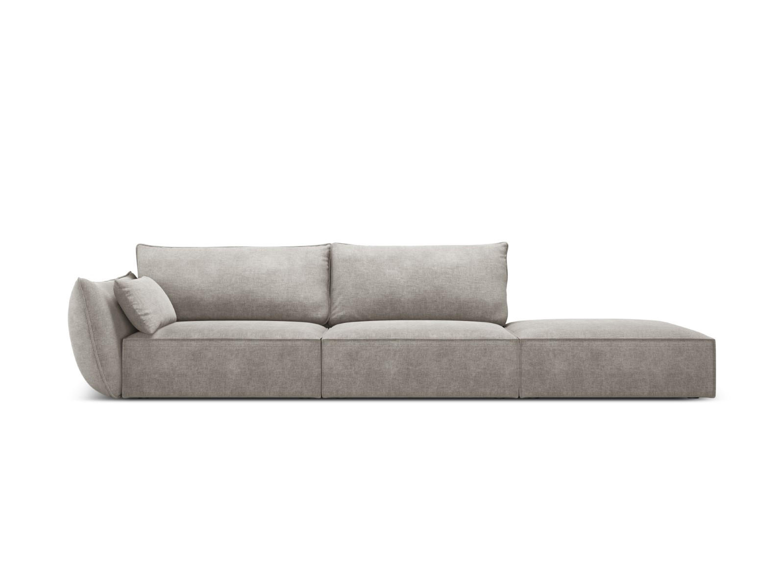RECHTES-SOFA Kaelle aus Chenille-Stoff hellgrau 4 Sitzplätze - Hellgrau, Textil (110/85/264cm) - Micadoni