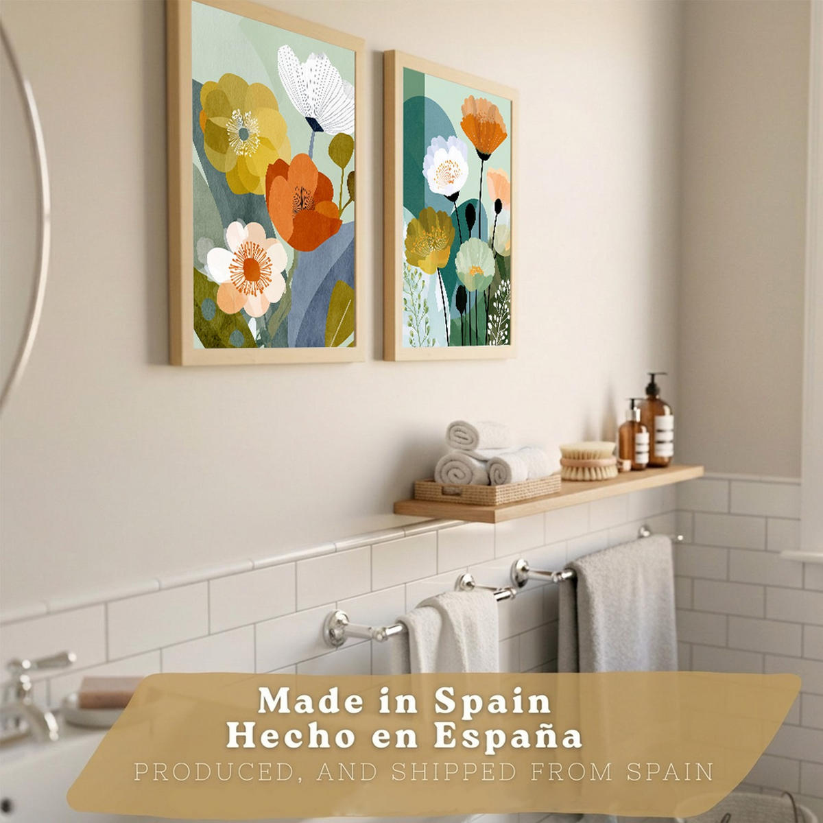 PLAKÁT Sada 2 Floral Bezrámové A4 - čirá, papír (29.7/21/3cm) - Nacnic