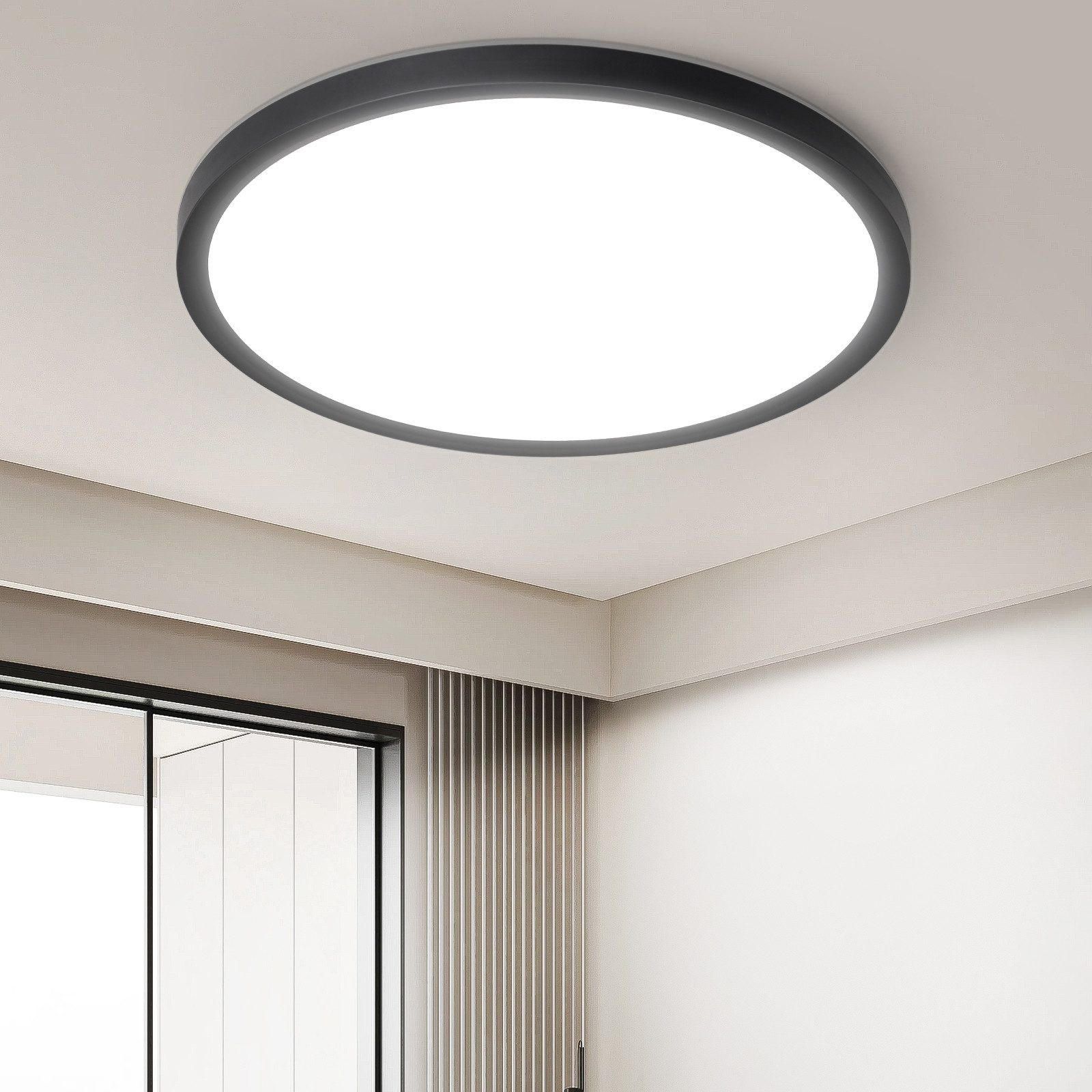 LED-DECKENLEUCHTE Malatesta 18/18/2.6 cm - Schwarz, Kunststoff (18/18/2.6cm) - Nettlife