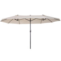 SONNENSCHIRM aus Polyester & Metall 455x265x238 cm Beige mit Handkurbel - Beige, Metall (265/455cm) - Modfu