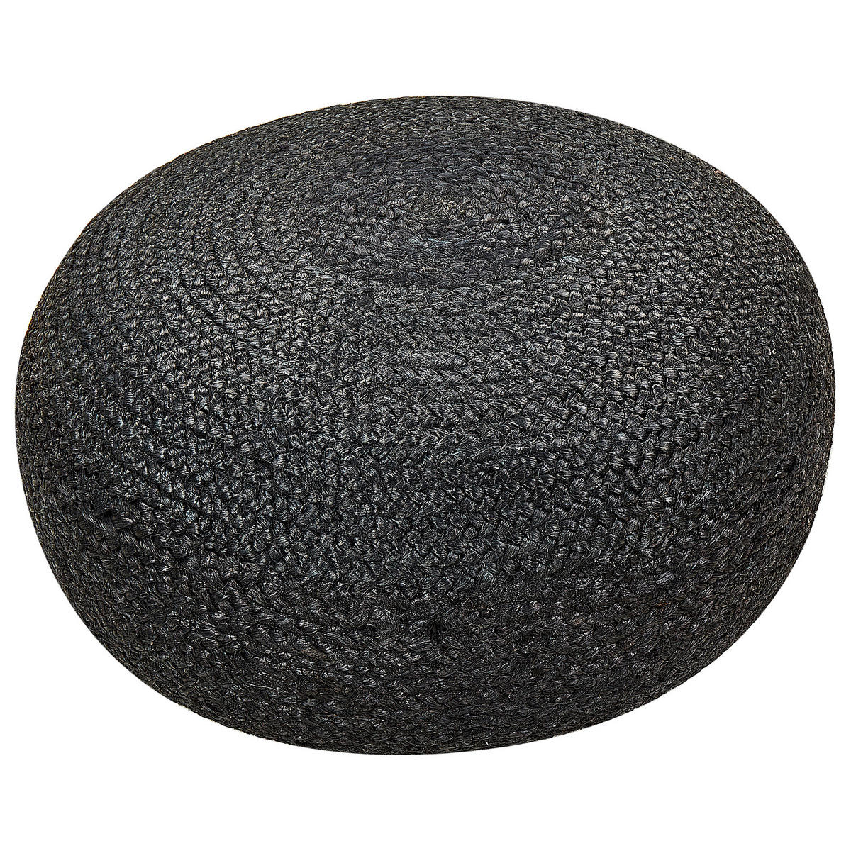 POUF Jute Schwarz Tifelt - Schwarz, Textil (50/20/50cm) - Beliani