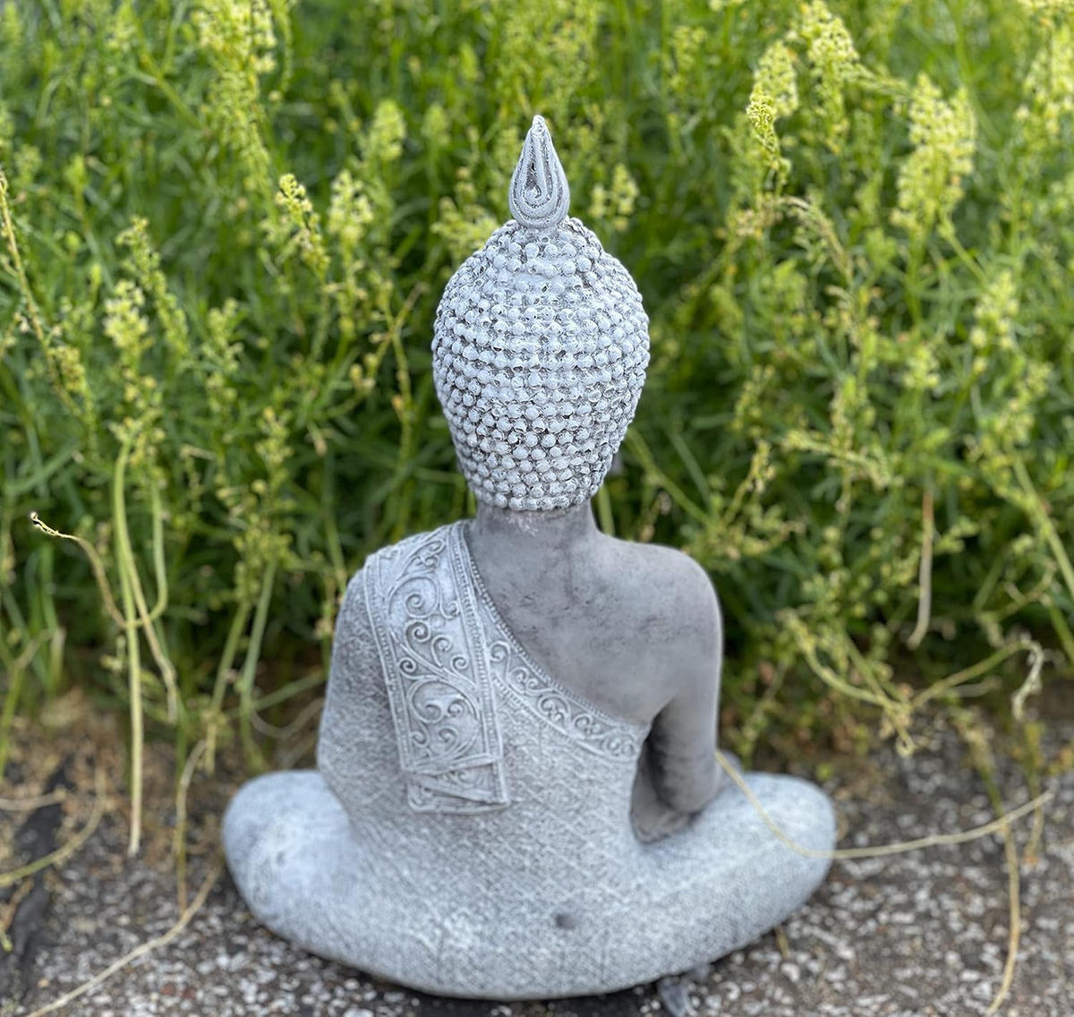 STEINFIGUR sitzender meditierender Shiva frostfest massiver Steinguss - Grau, Stein (18/28/14cm) - stoneandstyle