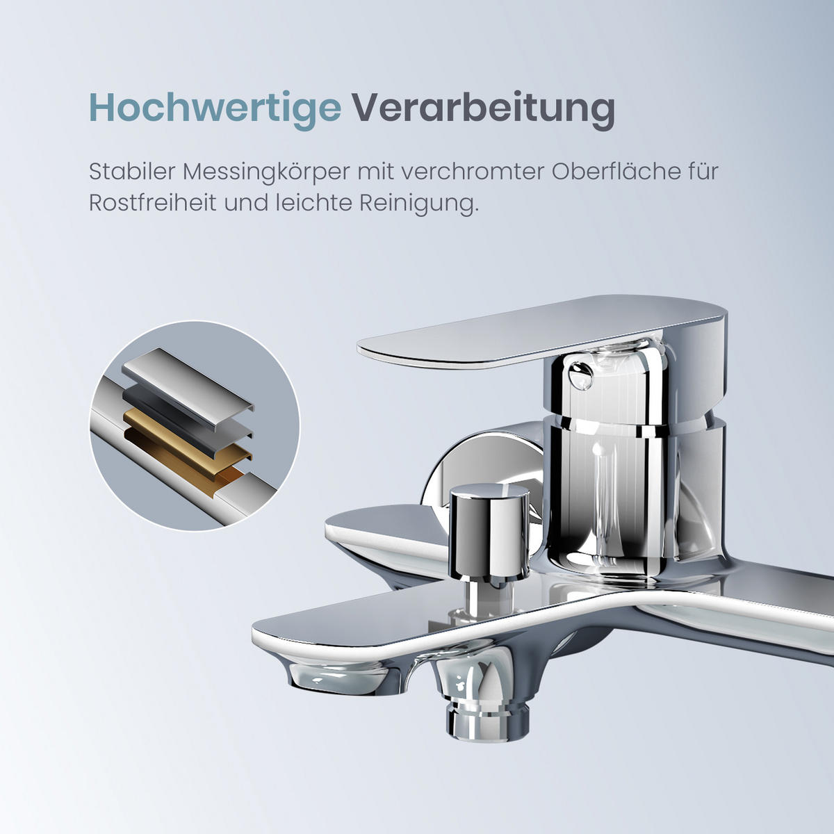 DUSCHARMATUR Chrom 21,2/18,3 cm - Chromfarben, Metall (18/11/21cm) - EMKE