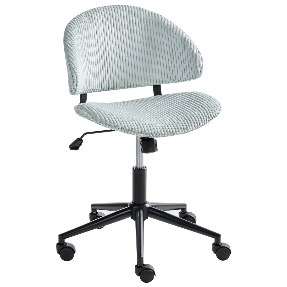BÜROSTUHL Cord Hellblau Kiana - Hellblau, Textil (55/74/55cm) - Beliani