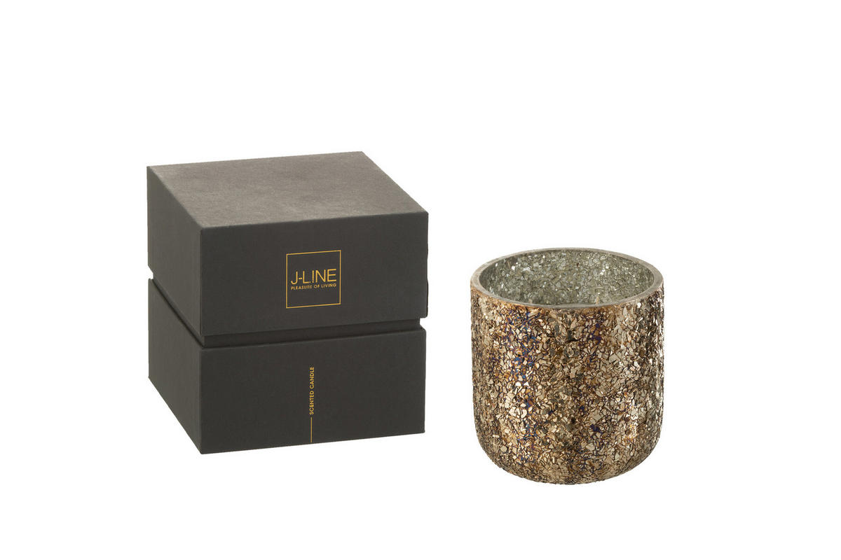 DUFTKERZE LUXURIA - Bronze - M - 60 Std. - Bronzefarben, Paraffin (14/15cm) - J-Line