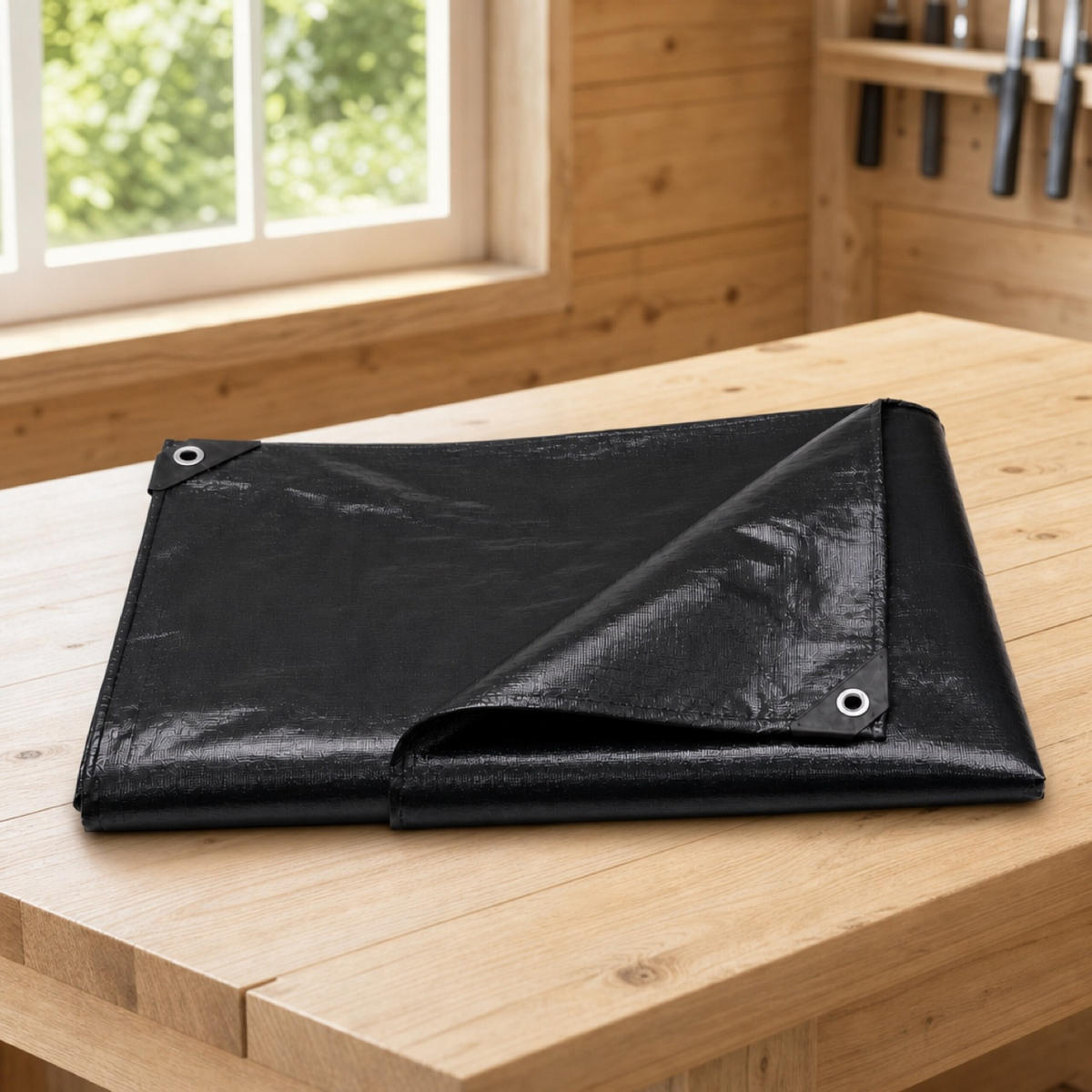 PRELATĂ Neagră impermeabilă 3x4 m - negru, material plastic (400/300/0.1cm) - Relaxdays