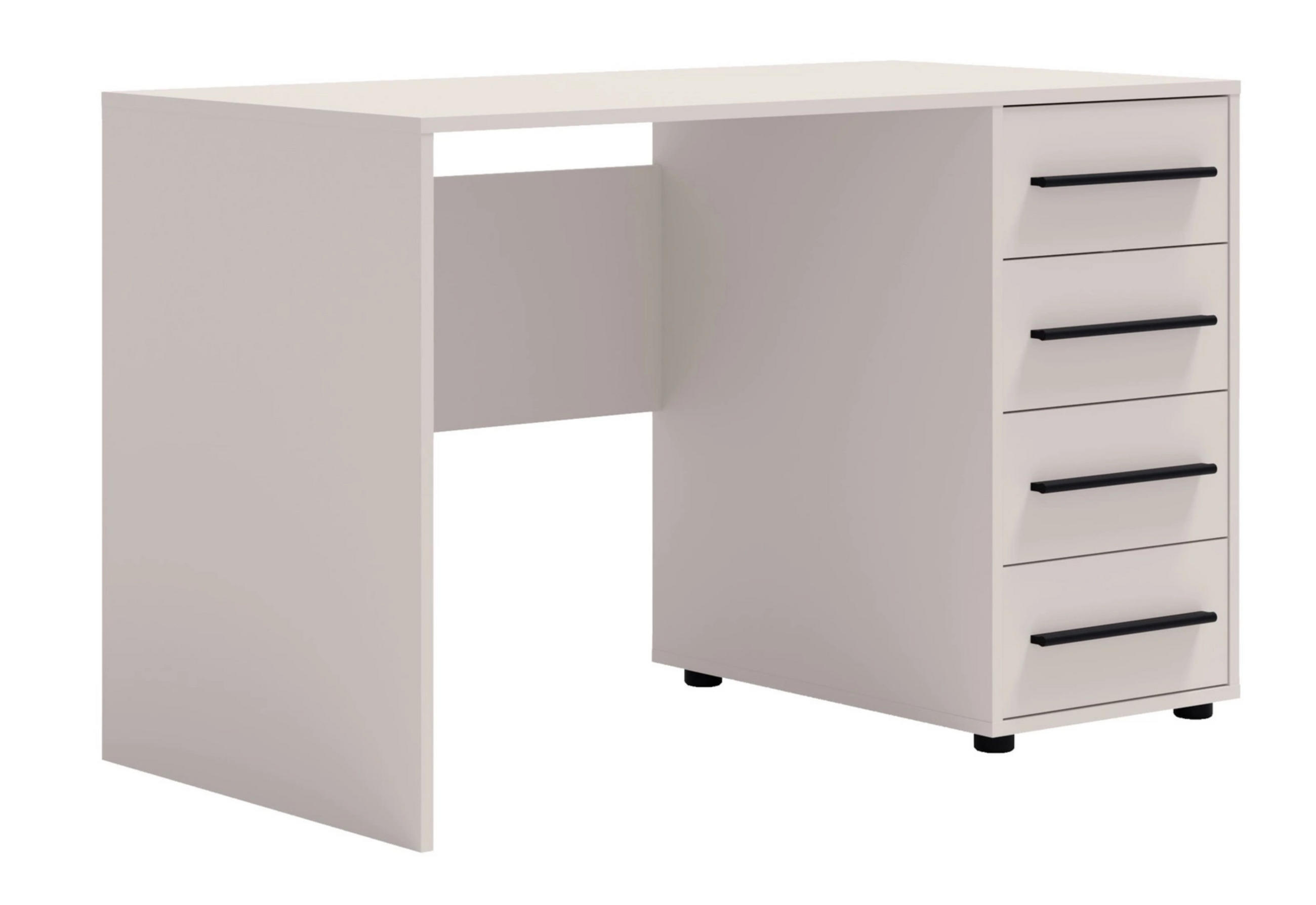 SCHREIBTISCH Modena 120x60 in Kaschmirfarbe mit Schubladen - Kaschmir/Schwarz, Holzwerkstoff/Kunststoff (60/120/75cm) - Ravio