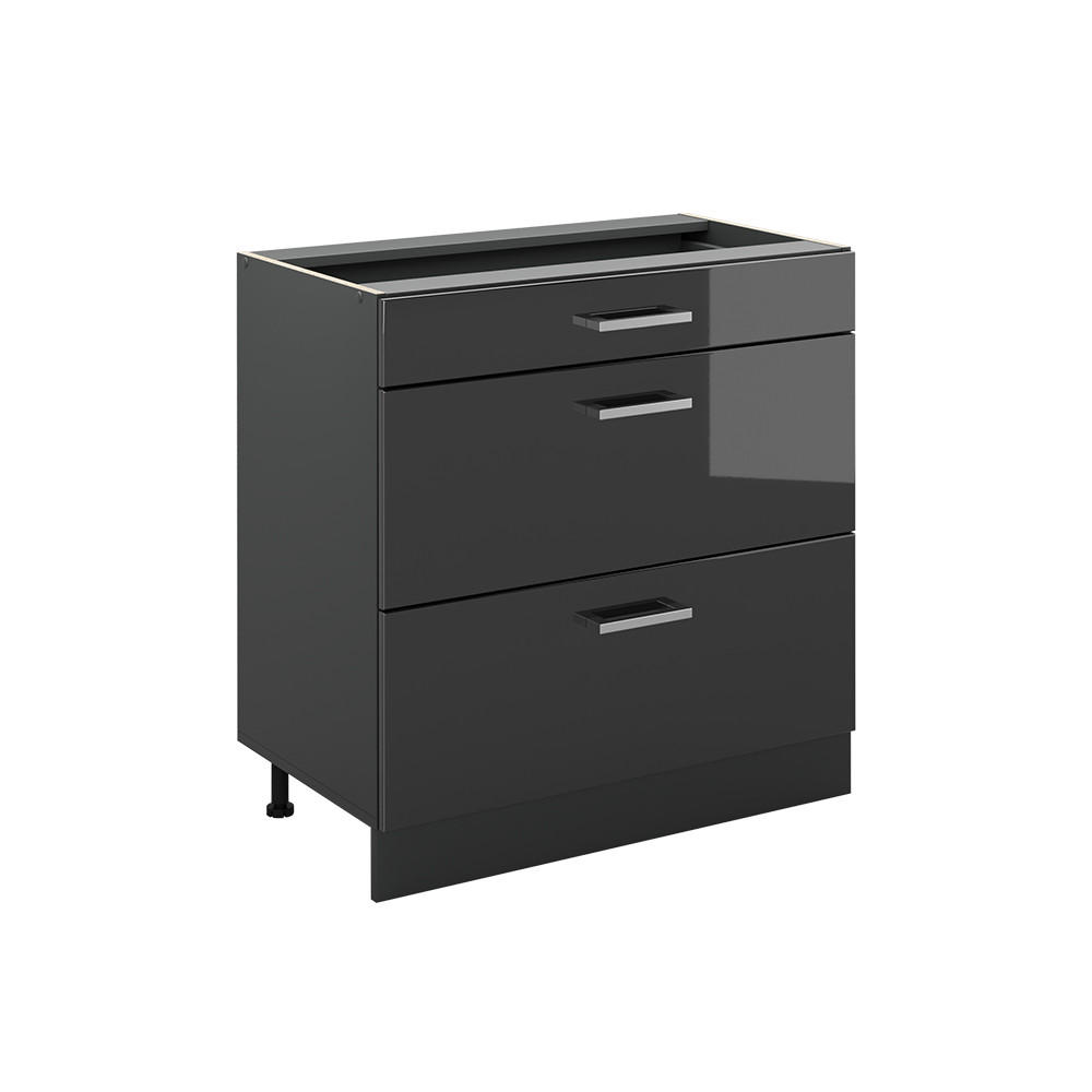 Vicco Küchenunterschrank Anthrazit, Anthrazit 80x81.6x46 cm