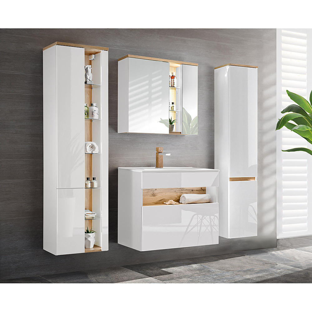 Lomado Badmöbel-Set Weiß 200x200x45 cm